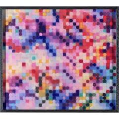 Inflection VII — a dense field of blurred circles in pinks, reds, violets and cream